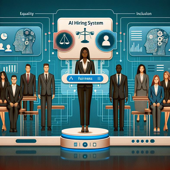 a picture of a woman with responsible ai banner